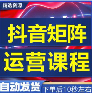 新手自学抖音矩阵教程电商运营变现短视频店群带货营销课程教学习