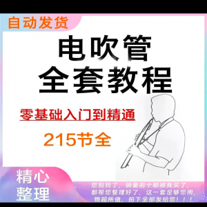 乐器电吹管教程课程实用学习视频初学者入门零基础网盘电子版教程