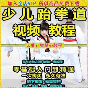 跆拳道自学教学视频跆拳道训练视频跆拳道运动教程少儿培训素材