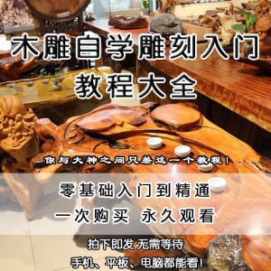 木雕自学雕刻入门教程木匠制作diy手工技术玉石学习视频教学课程