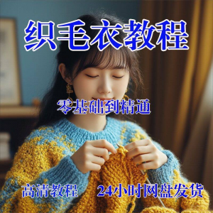 手工织毛衣视频零基础传统棒针钩针毛线编织婴儿童全套