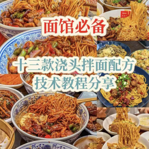 【下单即送】视频教程面馆13款浇头拌面配方新手摆摊创业培训
