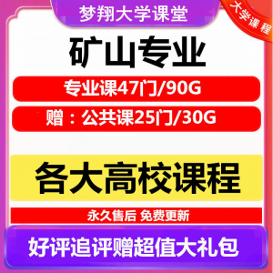 大学矿山专业视频教程矿山机械边坡工程 采矿72门自学课程赠PPT