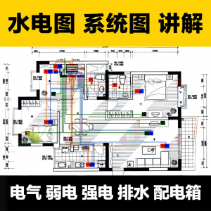 水电图纸识图教学讲解放管电气图弱电强电排水配电箱