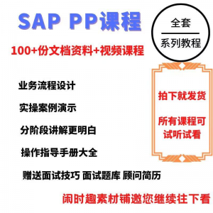 SAP教程视频教程PP生产计划模块视频教程