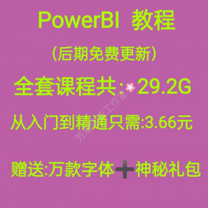 Power bi教程商业数据分析可视化图表建模视频零基础powerbi课程